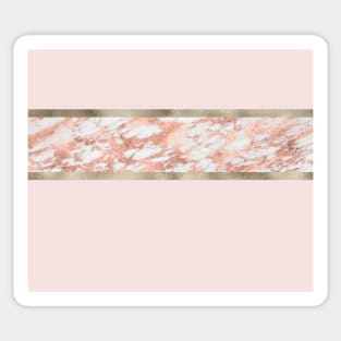 Rose gold marble modern stripe - gilded Sticker